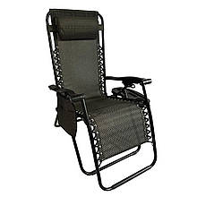 Крісло-шезлонг портативне складане з підніжкою LEZ (Кемпінгове крісло) Chomik Gdow