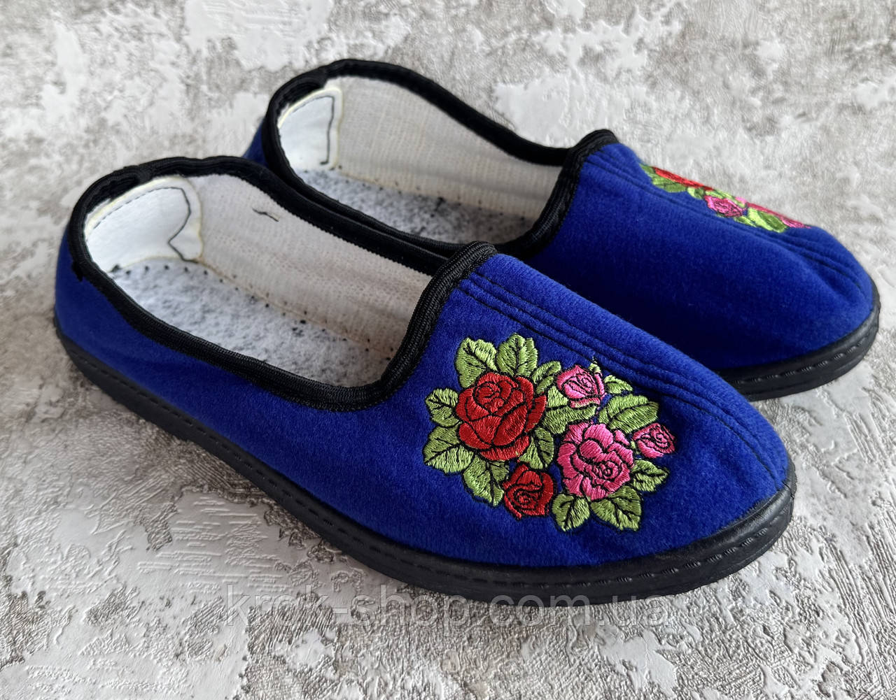 Тапочки жіночі вишивка оптом, фото 1