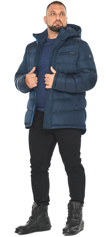 Чоловіча темно-синя куртка з коміром-стійкою модель 49768 52 (XL) 56 (3XL) 48 (M)