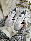 Кросівки Adidas Samba білі шкіряні жіночі низькі кросівки адідас на високій підошві для спорту та відпочинку, фото 7