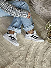 Кросівки Adidas Samba білі шкіряні жіночі низькі кросівки адідас на високій підошві для спорту та відпочинку, фото 4