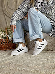 Кросівки Adidas Samba білі шкіряні жіночі низькі кросівки адідас на високій підошві для спорту та відпочинку