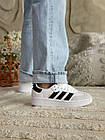 Кросівки Adidas Samba білі шкіряні жіночі низькі кросівки адідас на високій підошві для спорту та відпочинку, фото 3
