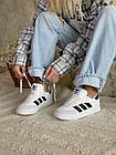 Кросівки Adidas Samba білі шкіряні жіночі низькі кросівки адідас на високій підошві для спорту та відпочинку, фото 5