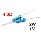 Резистор постійний 2W 4,3Ом ( 4,3Ω ) 1% металооксидний, фото 4