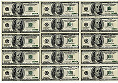 Вафельна картинка гроші "Долари"