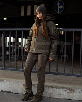 Тактична Куртка зимова Хантер Софтшел фліс хакі