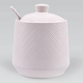 Цукорниця керамічна 0,3 л з ложкою Maestro MR-20002-09 White - MegaLavka