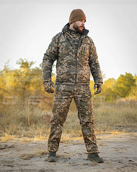 Тактична Костюм тактичний зимовий Хантер на флісі Софтшелл піксель ЗСУ