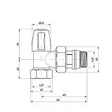 Кран радіаторний Icma 1/2" з антипротіканням кутовий без ручки №805+940, фото 3
