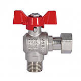 Кран кульовий Thermo Alliance Forte для води кутовий з накидною гайкою 1/2"ВЗ SF224W15, фото 4