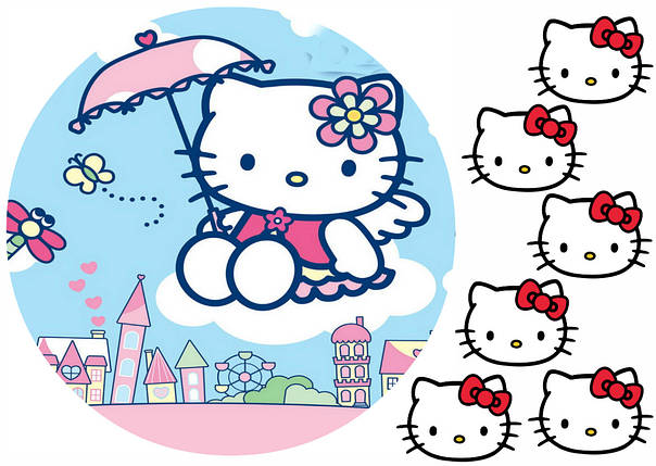 Вафельна картинка Hello Kitty / Хелло кітті 2, фото 1
