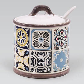 Цукорниця керамічна 0,3 л з ложкою Maestro MR-20005-09 Holiday in Porto - MegaLavka