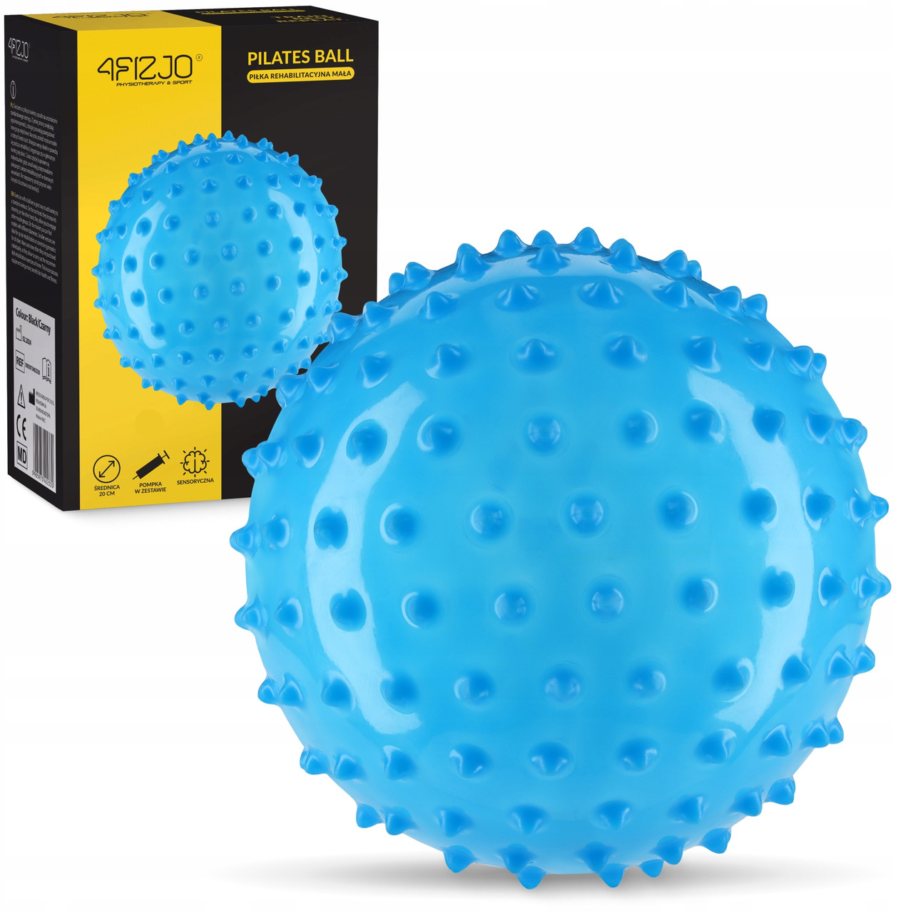 М'яч для пілатесу, йоги, реабілітації 4FIZJO 20 см (масажний) Blue (P-5905973402354)
