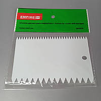 Шпатель-скребок пластиковий кондитерський двосторонній зубчастий 14 х 8,5 см