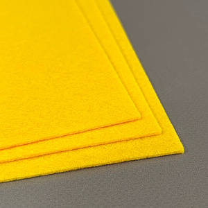 Фетр щільний, 2 мм 20х30 см, колір - жовтий С55