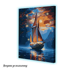 Картина за номерами зі світлодіодною підсвіткою Riviera Blanca Морський вечір 40x50 см (ГР-036)