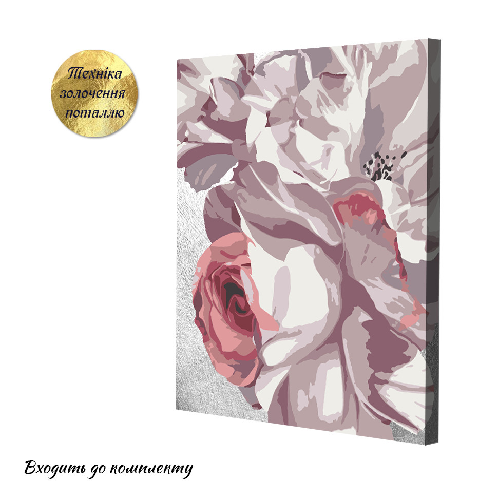 Картина з поталлю за номерами Riviera Blanca Квітуче срібло 40x50 см (RB-0981), фото 1