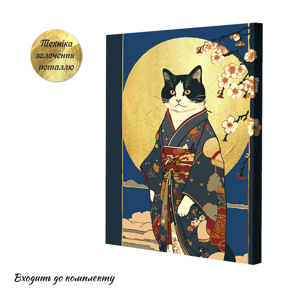 Картина з поталлю за номерами Riviera Blanca Неко 40x50 см (RB-0985), фото 1