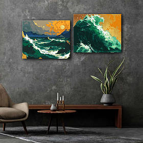 Набір картин з поталлю за номерами Riviera Blanca Легенда океану (ITR-119) 2 шт в наборі