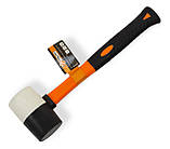 Киянка гумова чорно-біла Polax, ручка з фібергласу, 230 г (39-007), фото 2