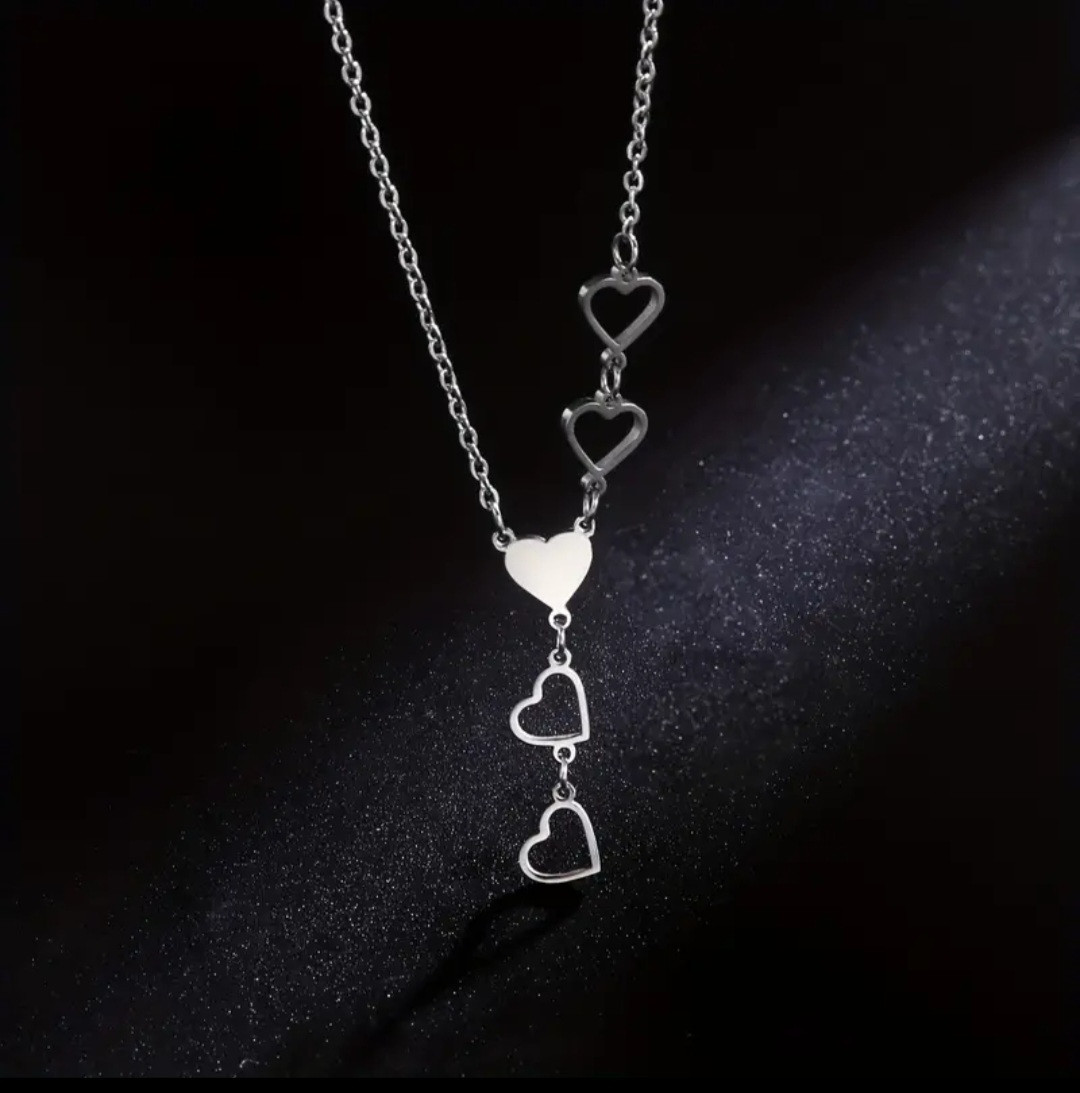 Підвіска Сердечки медична сталь Stainless Steel код 6697