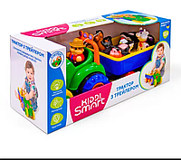 Ігровий набір Kiddi Smart музикальний Трактор із трейлером (63180)