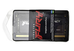Оперативна пам'ять для ноутбука SODIMM DDR4 8GB PC4-19200 2400MHz Kingston Fury нова