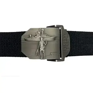 Ремінь тактичний з патріотичною пряжкою Корабель чорний