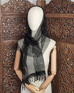 Шарф жіночий легкий сітчастий Міра чорний соти