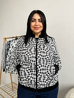 Стильна жіноча  демісезонна коротка вітровка бомбер гусячи лапки''Флаві''