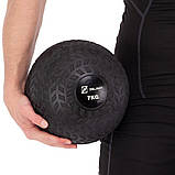 Слембол м'яч набивний для кросфіту і фітнесу Slam Ball Zelart Чорний (вес 7 кг) FI-7474-7, фото 4