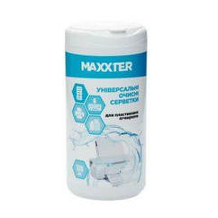 Очисні серветки Maxxter в тубі для пластикових поверхонь, 100 шт. (CW-PL100-01)