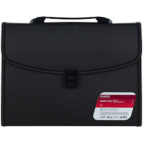 Пластиковий портфель на замку А4 Axent 12 відділень, чорний