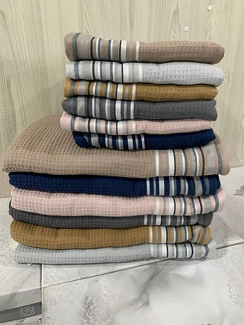 Махрові рушники вафелька махра Febo cotton Turkey 6 шт., фото 1