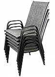 Комплект садових стільців 2 шт 55x62x96cm GardenLine NEO9917 сірого кольору, для відпочинку в саду та на балконі, фото 5