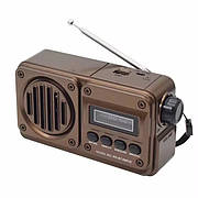 Радіоприймач у стилі ретро Golon RX-BT499VS акумуляторне радіо з антеною сонячна батарея Коричневий