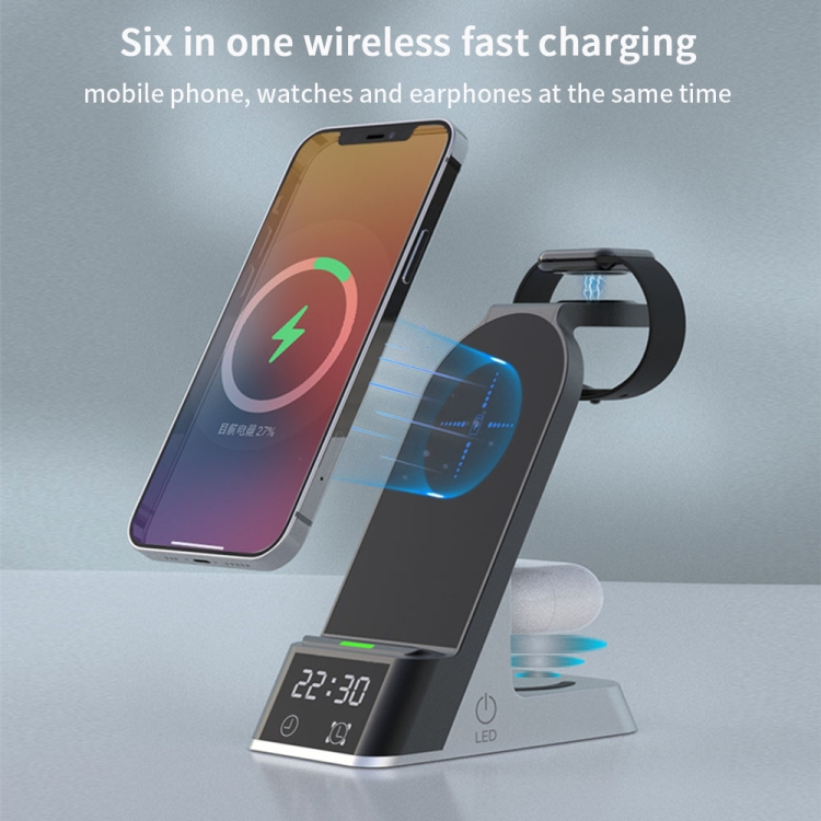 Бездротова зарядна станція WIRELESS CHARGER 6в1 15W, H36-15W, фото 1
