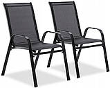 Комплект садових стільців 2 шт 55x72x96cm GardenLine NEO3685 чорного кольору, для відпочинку в саду та на балконі, фото 3