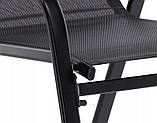 Комплект садових стільців 2 шт 55x72x96cm GardenLine NEO3685 чорного кольору, для відпочинку в саду та на балконі, фото 4