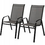 Комплект садових стільців 2 шт 55x72x96cm GardenLine NEO3685 чорного кольору, для відпочинку в саду та на балконі, фото 6