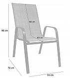 Комплект садових стільців 2 шт 55x72x96cm GardenLine NEO3685 чорного кольору, для відпочинку в саду та на балконі, фото 9
