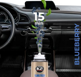 Очищувач освіжувач кондиціонера К-2 KLIMA FRESH BLUEBERRY (бомбочка)150мл, очищувач кондиціонера BLUEBERRY