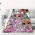 Плюшевий плед ковдра покривало ЛОЛ Сюрпрайз LOL Surprise 150х200 см, фото 2