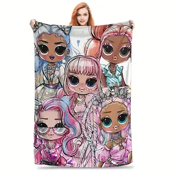 Плюшевий плед ковдра покривало ЛОЛ Сюрпрайз LOL Surprise 150х200 см