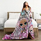 Плюшевий плед ковдра покривало ЛОЛ Сюрпрайз LOL Surprise 150х200 см, фото 3