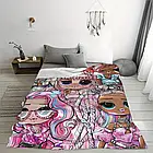 Плюшевий плед ковдра покривало ЛОЛ Сюрпрайз LOL Surprise 150х200 см, фото 4