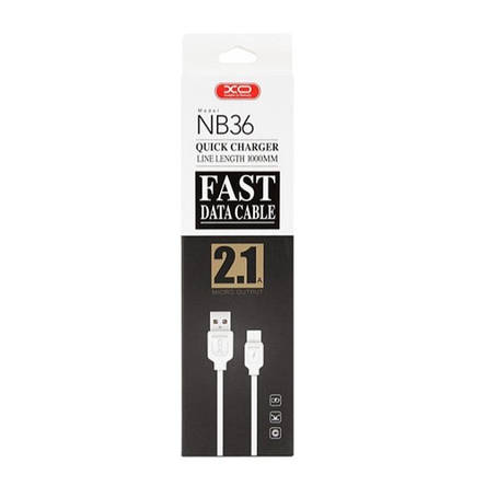 Кабель XO NB36 USB cable Micro White, фото 3