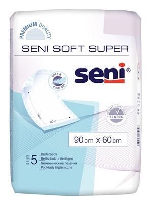 Пелюшки Seni Soft Super одноразові гігієнічні 90х60 см, 5 шт., фото 1