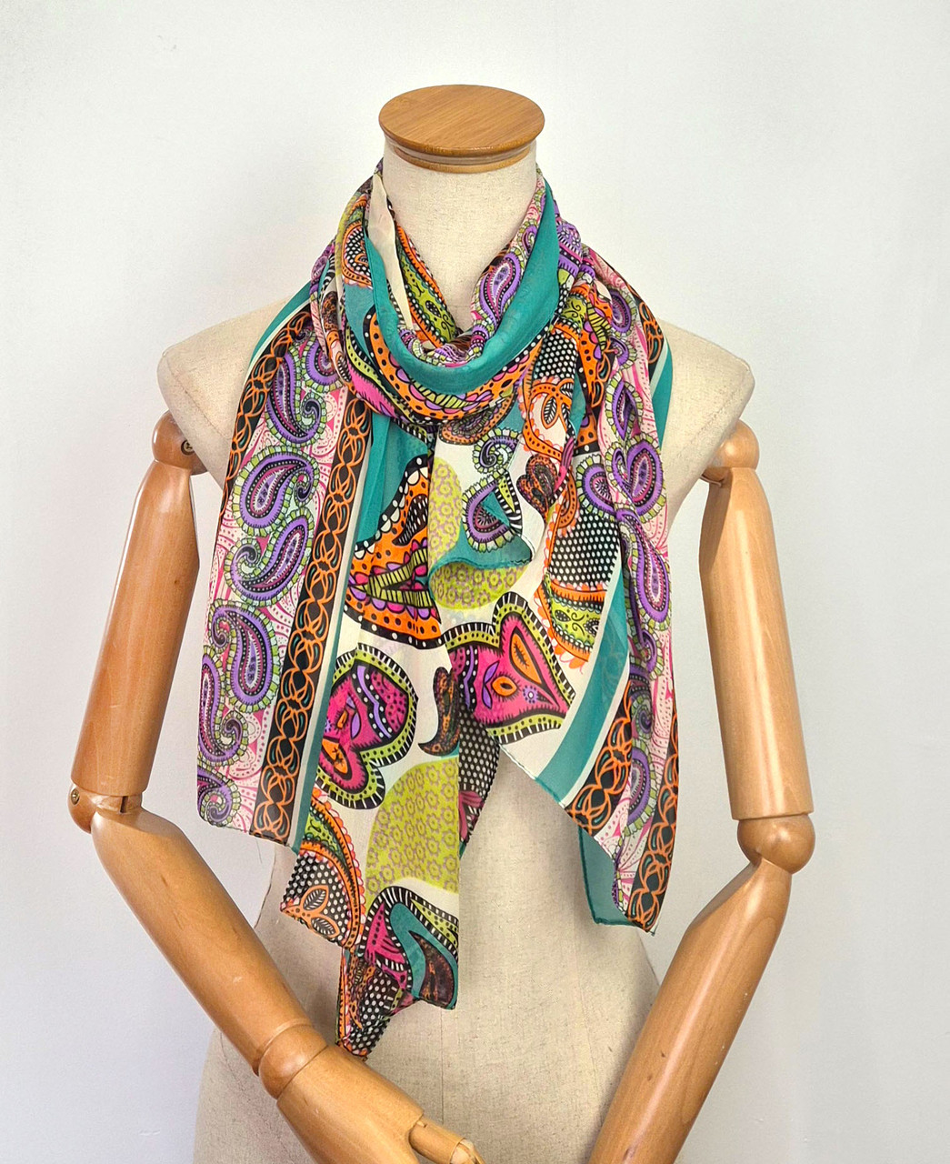 Шарф весняний шифоновий тонкий легкий Флоренсита пейслі, фото 1